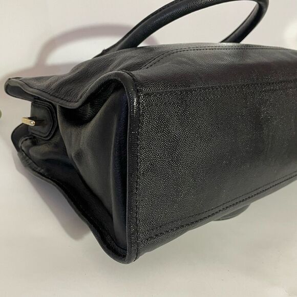 Elegant Cole Haan Valise Kendra Black Leather Satchel Handbag - Picture 7 of 13